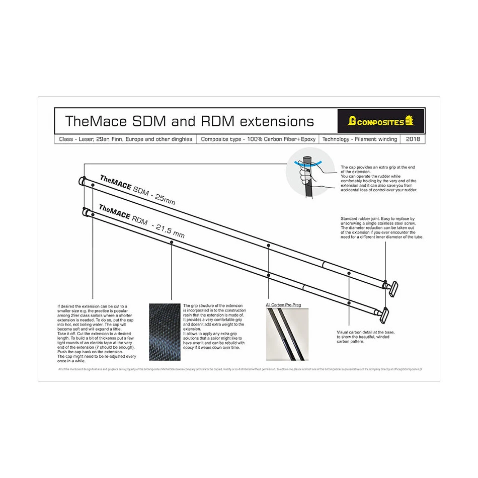 Stick Carbone Laser & ILCA SDM 25mm 5 Stick Carbone Laser & ILCA SDM 25mm – Image 3